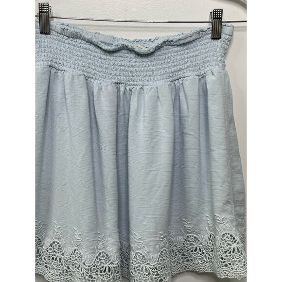 American Eagle Outfitters High-Waisted Lace Mini Skirt Light Blue Women's Size M - Picture 4 of 11
